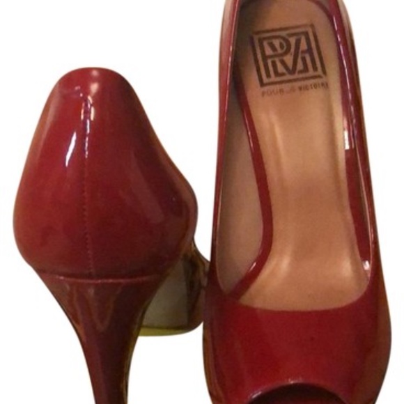 Pour La Victoire Red Soft Patent Peeptoe Ajax Pump - Picture 6 of 7